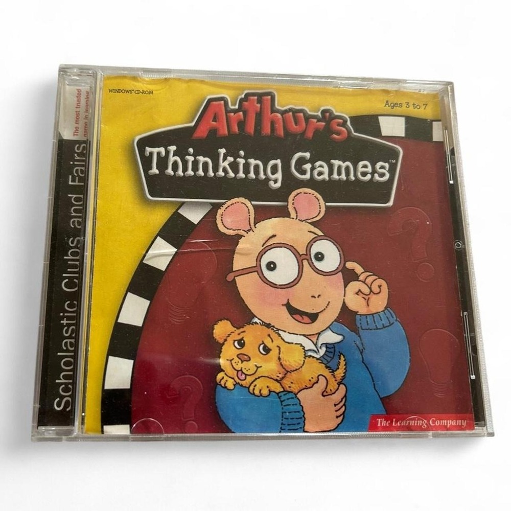 Arthur's Thinking Games CD-ROM 2001 Scholastic PC Educational Game Ages 3โ7